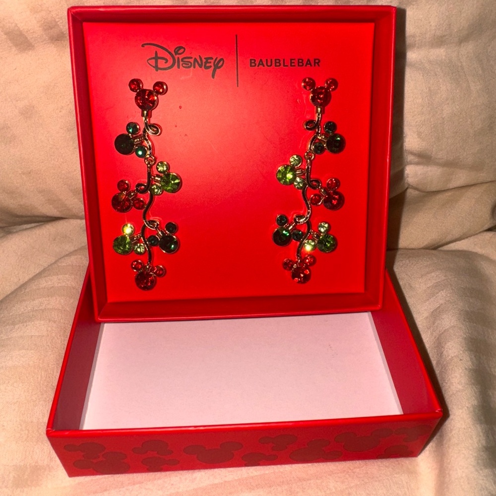 BaubleBar Disney Festive Red and Green Earrings